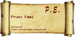 Prusz Emmi névjegykártya